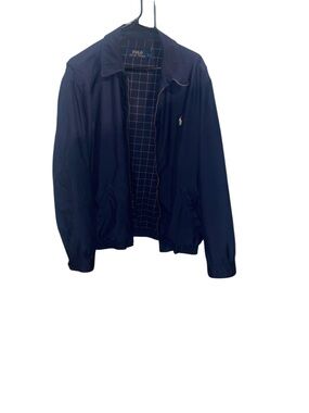 Ralph Lauren Navy Lightweight Harrington Jacket with Grid Lining